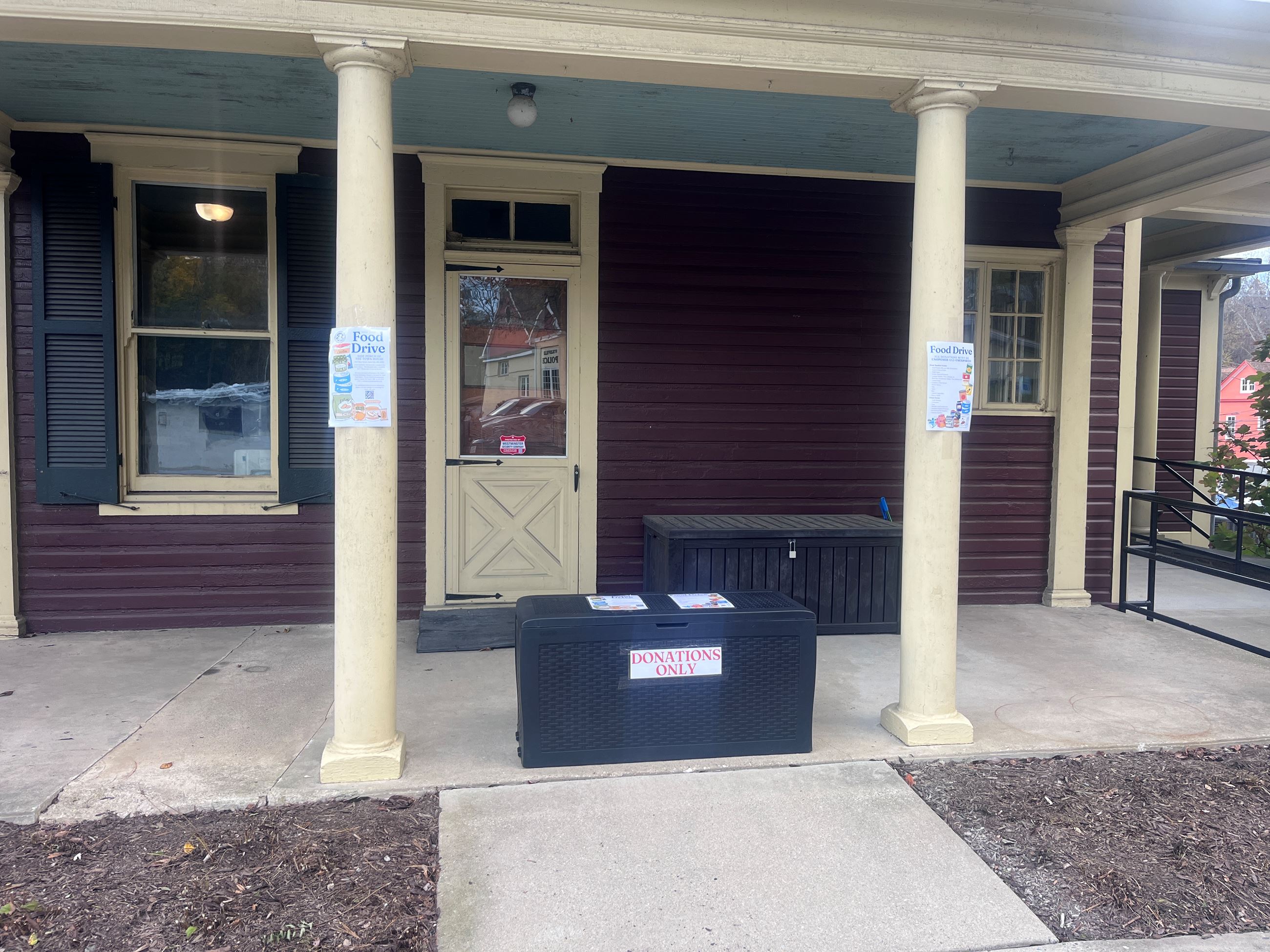 Donation Bin on Porch